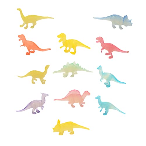BESPORTBLE 12 Stück Leuchtende Dinosaurier Spielzeug Modelle für Kinder Lustige Dinosaurier Figuren aus Kunststoff Pädagogisches Spielzeug für Jungen für Spiel und Lernen im Dunkeln von BESPORTBLE