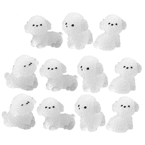 BESPORTBLE 12Stücke Leuchtende Mini Hundefiguren Aus Resin Niedliche Hundefiguren Für Mikrolandschaften Und Bonsai Dekoration Verschiedene Designs Je von BESPORTBLE