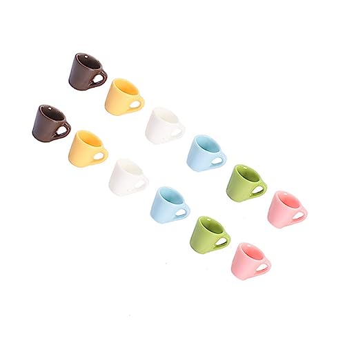 BESPORTBLE 12Stücke Mini Wasser Becher Verzierungen Aus Harz Mini Tassen Mit Griffen Für Puppenhaus Dekoration Simulation Cup Requisiten Kinderspielzeug Farben von BESPORTBLE