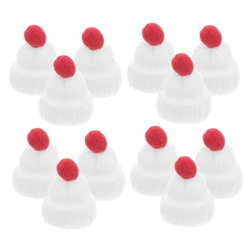BESPORTBLE 12Stücke Mini Weihnachtsstrickmützen Mit Bommel Rote Und Weiße Puppenmützen Für Bastelarbeiten Dekoration DIY Zubehör Für Heimwerkerprojekte von BESPORTBLE