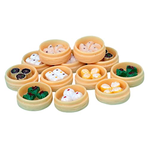 BESPORTBLE 12 Stück Miniatur Lebensmittel Spielzeug Kleiner Dampfbrötchen Modell Kleiner Lebensmittel Dekoration für Kinder Spielzeug und Selbstgemacht Projekte von BESPORTBLE