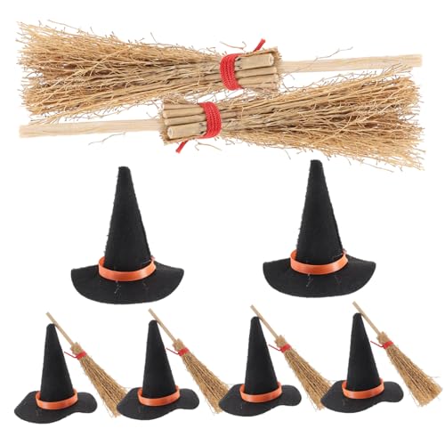 BESPORTBLE 12Stücke Miniatur Hexenhüte und Mikro Besen für Puppenhaus Halloween Dekoration Hochwertiges Zubehör für Kreative Bastelprojekte und Mini Haus Layouts BESPORTBLE 12Stücke Miniatur Hexenhüte und Mikro Besen für Puppenhaus Halloween Dekoration Hochwertiges Zubehör für Kreative Bastelprojekte und Mini Haus Layouts von BESPORTBLE
