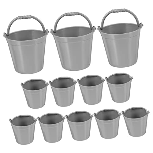 BESPORTBLE 12Stücke Miniatur Plastikeimer für Puppenhäuser Wasser Eimer für Mikrolandschaften und Leicht Hochwertiges Kunststoffmaterial für Kreative DIY Projekte von BESPORTBLE