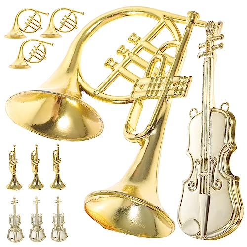 BESPORTBLE 12Stücke Musikinstrumente Weihnachtsbaum Dekorationen Trompete Violine Und Horn Für Festliche Weihnachtsdeko Für DIY Weihnachtskränze Und Weihnachtsbaum von BESPORTBLE
