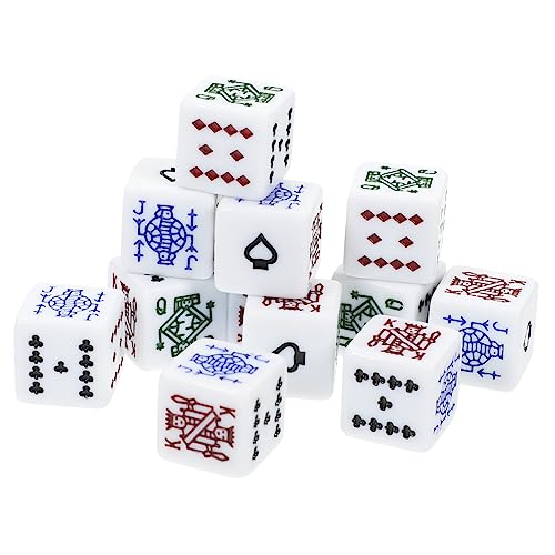 BESPORTBLE 12Stücke Pokerwürfel aus Verschleißfestes Würfelspiel für Geburtstagsfeiern und Partys Lustiges Zubehör für Kartenspiele und Spielabende von BESPORTBLE