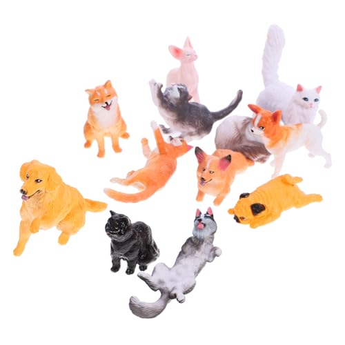 BESPORTBLE 12Stücke Realistische Katzen Und Hundefiguren Detaillierte Welpen Und Kätzchen Ornamente Haustierschmuck Für Kreative Dekoration von BESPORTBLE