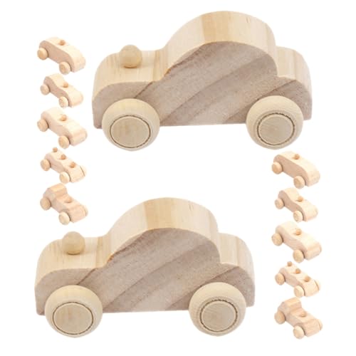 BESPORTBLE 12Stücke Teiliges DIY Holzauto für Unvollendete Spielzeuge zum Sicheres Holzmaterial Kreative Bastelprojekte für Jungen für Frühkindliche Bildung von BESPORTBLE