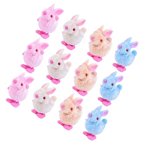 BESPORTBLE 12Stücke Teiliges Hüpfendes Kaninchen Aufziehbare Plüschhasen Für Osterkorb Füller Und Lustige Stofftiere Für Jungen von BESPORTBLE