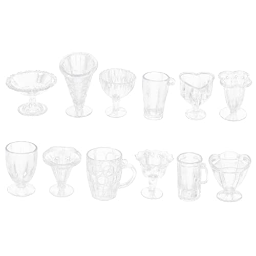 BESPORTBLE 12stücke Miniatur Tassen Plastische Wasserbecher Für Puppenhaus Und Miniaturküche Dekoration Für Kreative Szenen Und Spielzeugzubehör von BESPORTBLE