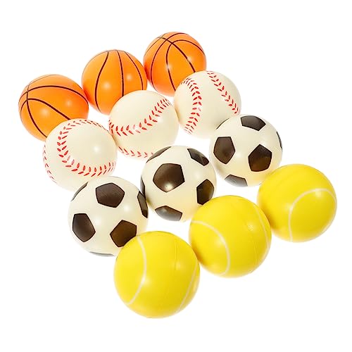 BESPORTBLE 12Stücke Teiliges Stress Basketballs Und Fußball Stressbälle Für PU Material Leicht Und Elastisch Für Stressabbau Und Party von BESPORTBLE