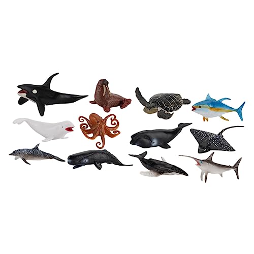 BESPORTBLE 12Stücke Tierfiguren Realistische Ozeanlebensmodelle Für Meerestiere Sandtisch Dekoration Lernspielzeug Für Bildung Und Spaß von BESPORTBLE