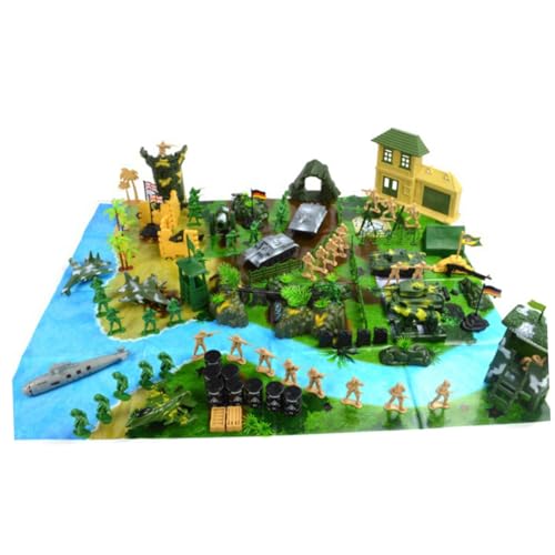 BESPORTBLE 130 Stück Teiliges Militärmodell Set mit Realistischen Soldatenfiguren aus Hochwertigem Detailreich Gestaltet für Sandtisch Spiel Lebensechte Schlachtszenerie für Sammler von BESPORTBLE