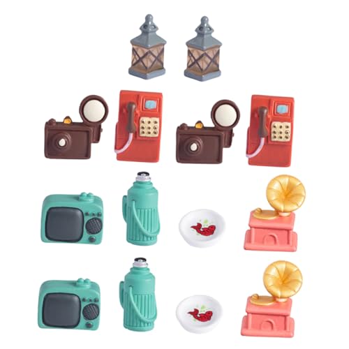 BESPORTBLE 14 Stück Retro Miniatur Möbel Set Teiliges Puppenhaus Zubehör mit Vintage Elektrogeräten für Kreative Dioramen für Sammler und Dekorationen Verschiedenen Räumen von BESPORTBLE