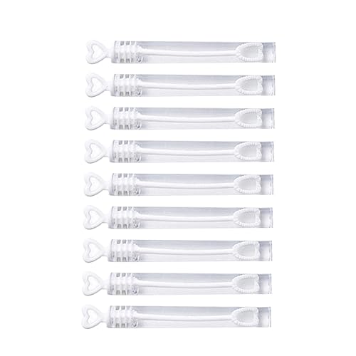 BESPORTBLE 144 Stück Teiliges Herzförmige Bubble Wands aus Langlebigem Material Ergonomisch Geformt für Einfache Seifenblasenherstellung Weiße Hochzeit Party Deko und Zubehör von BESPORTBLE