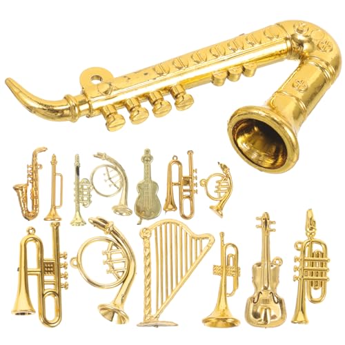 BESPORTBLE 14Stücke Teiliges Set Mini Acryl Musikinstrumente Für Weihnachtsbaum DIY Ornament Zum Dekorieren Mini Instrumentenmodelle Party von BESPORTBLE