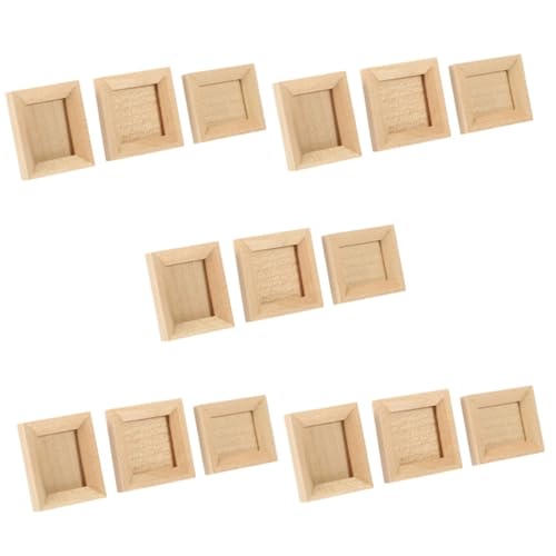 BESPORTBLE 15 Stck. Teiliges Mini Holzrahmen für Puppenhaus Dekoration Dekorative Kleine Bilderrahmen mit Feiner Verarbeitung Polierte Kanten Lebensechte Miniatur Fotohalter für DIY von BESPORTBLE