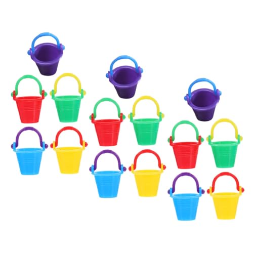 BESPORTBLE 15 Stück Miniatur Eimer Teiliges Modell für Puppenhaus und Garten Bunte Mini Eimer in Farben Blau Rot Grün Gelb Realistisches Design für Kreative DIY Landschaften von BESPORTBLE