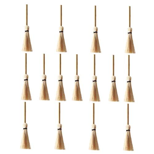 BESPORTBLE 15 Stück Teiliges Miniaturbesen aus Buchenholz und Bambus Langlebige Puppenhaus Deko Leicht und Vielseitig für Halloween Cosplay und Miniatur Landschaften als Miniatur Deko von BESPORTBLE