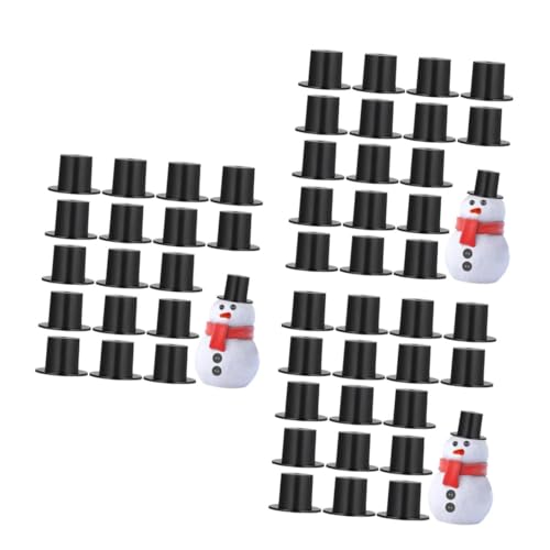 BESPORTBLE 150 Stck Teiliges Mini Hüte Schwarz Multifunktionale DIY Schneemann Deko Filigrane Puppenhüte für Weihnachten Fasching Party Handgefertigte Accessoires Kawaii Kleine von BESPORTBLE