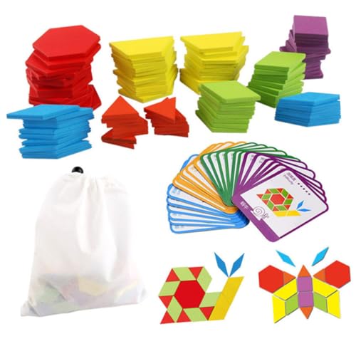 BESPORTBLE 155 Stück Teiliges Holzpuzzle für Bunte Geometrische Formen Pädagogisches Tangram Fördert Feinmotorik Hand Auge koordination und Kognitive Entwicklung Glatte Oberfläche Sicher für BESPORTBLE 155 Stück Teiliges Holzpuzzle für Bunte Geometrische Formen Pädagogisches Tangram Fördert Feinmotorik Hand Auge koordination und Kognitive Entwicklung Glatte Oberfläche Sicher für von BESPORTBLE