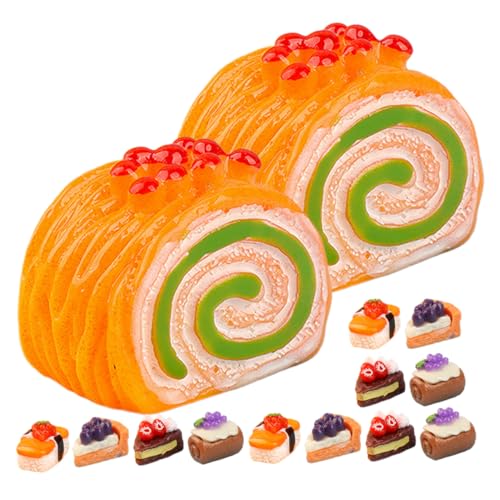 BESPORTBLE 15Stücke Food Spielzeugmodelle Simulierte Kuchen Gefälschte Dessert Kreationen Für Puppenhäuser Mixed Style Kuchen Deko von BESPORTBLE