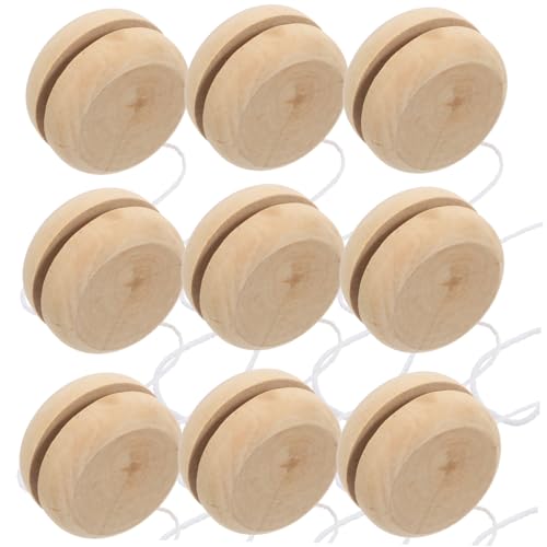 BESPORTBLE 15Stücke Handbemalte Holz Yo Yos Für DIY Und Zubehör Kreatives Basteln Holz Yo Yo Bällen Und Jungen Für Partys Und Freizeitaktivitäten von BESPORTBLE