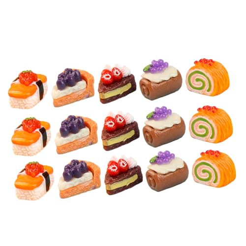 BESPORTBLE 15Stücke Lebensmitteldekor Kuchenmodelle Und Dessertmodelle Für Puppenhäuser Gemischte Von Fake Desserts Und Kuchen von BESPORTBLE