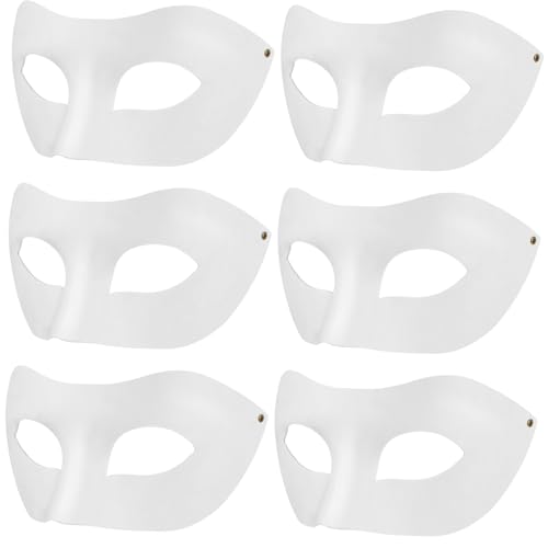 BESPORTBLE 15Stücke Packbare Weiße Papiermasken Zum Basteln Leere Maskerademasken Für DIY Malerei Kreatives Handwerk Für Erwachsene Für Fasching Und Karneval von BESPORTBLE