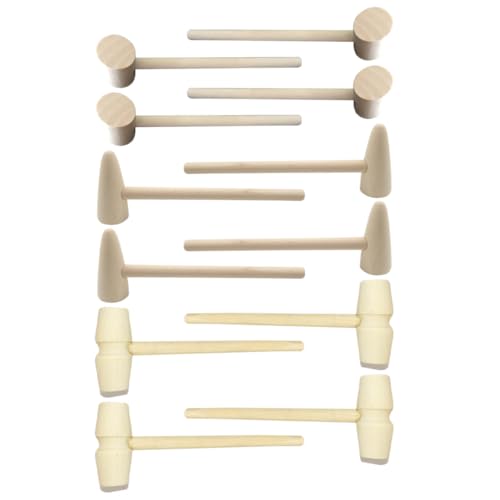 BESPORTBLE 15Stücke Teiliges Mini Holzhammer für Kreatives Basteln und DIY Sicheres Natürliches Holz für Kindergarten und Kreative Aktivitäten von BESPORTBLE