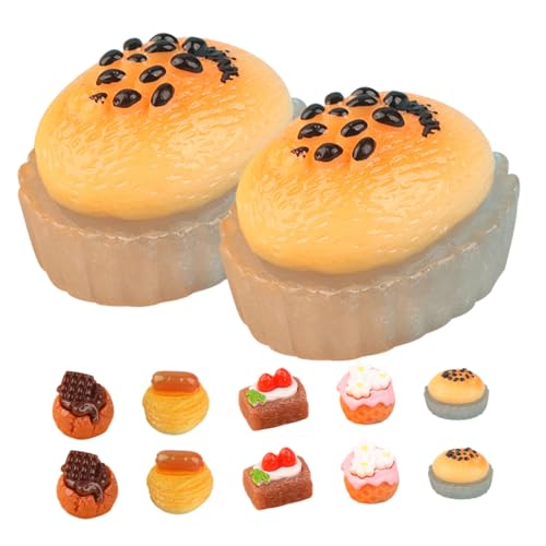 BESPORTBLE 15Stücke Teiliges Mini Kuchen Dekorationsset Aus Harz Exquisite Gefälschte Kuchendekoration Für Puppenhäuser Und DIY Für Nostalgische Sammlungen von BESPORTBLE