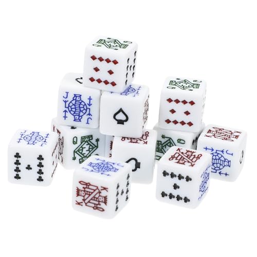 BESPORTBLE 16 Stück Teiliges Acryl Poker Würfel Weiße Eckwürfel Leicht Tragbar Langlebig Partyspiel Zubehör für Lustige Würfelspiele und Brettspiele von BESPORTBLE