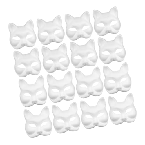 BESPORTBLE 16 Stück Teiliges Diy Bastelset Weiße Tiermasken aus Papiermasse Unbemalte Fuchs und Katzenmasken zum Bemalen Leichte Atmungsaktive Halbmasksen für Halloween Theater Maskerade und BESPORTBLE 16 Stück Teiliges Diy Bastelset Weiße Tiermasken aus Papiermasse Unbemalte Fuchs und Katzenmasken zum Bemalen Leichte Atmungsaktive Halbmasksen für Halloween Theater Maskerade und von BESPORTBLE