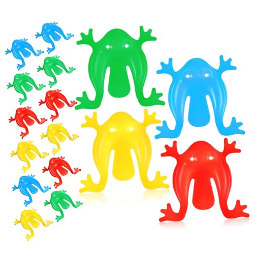 BESPORTBLE 16 Stück Teiliges Hüpfendes Froschspielzeug aus Farbigem Leichte Kleine Party Mitgebsel für Kindergeburtstag Kreatives zum Drücken und Springen für Jungen und Mädchen von BESPORTBLE