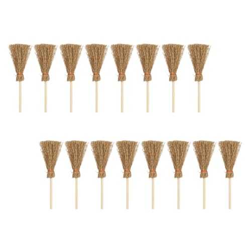BESPORTBLE 16 Stück Teiliges Mini hausdekor mit Realistischen Mini Besen Puppenstuben Besen aus Sicherem Material für Mikro landschaften DIY projekte und Sammler von Miniaturmöbeln von BESPORTBLE