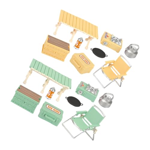BESPORTBLE 16stücke TLG Camping-Spielzeug Für Junge Mädchen Miniatur-klappstuhl Schreibtisch Puppenhaus-möbelzubehör Rollenspiel-campingset Für Drinnen Draußen von BESPORTBLE