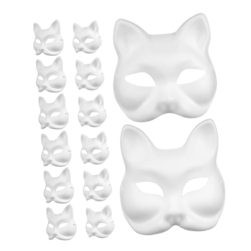 BESPORTBLE 16 Stück Teiliges Weiße Bastelmasken aus Papierpulpe Leichte Atmungsaktive Diy Fuchs Katzenmasken zum Bemalen Ungiftig für Theater Karneval Halloween und Kreative Gruppenprojekte BESPORTBLE 16 Stück Teiliges Weiße Bastelmasken aus Papierpulpe Leichte Atmungsaktive Diy Fuchs Katzenmasken zum Bemalen Ungiftig für Theater Karneval Halloween und Kreative Gruppenprojekte von BESPORTBLE