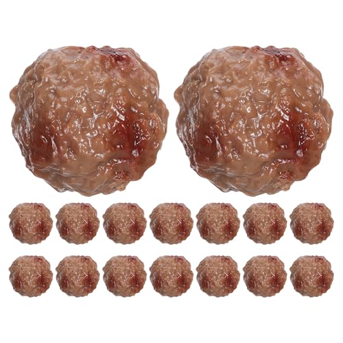 BESPORTBLE 16 Stück gefälschte Rindfleischbällchen: Imitiertes Rindfleisch-Fleischbällchen-Lebensmittel-Spielzeugmodell – simuliertes gefälschtes Essen für Restaurant-Requisiten, von BESPORTBLE
