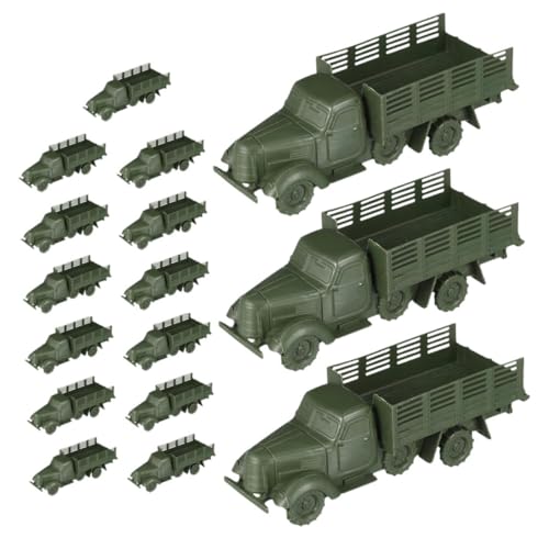 BESPORTBLE 16 Stücke Fahrzeuge Armee Spielzeug Modell Autos Fahrzeuge Armee Spielzeug Tasche Mini Auto Spielsets Für Sand Tisch von BESPORTBLE