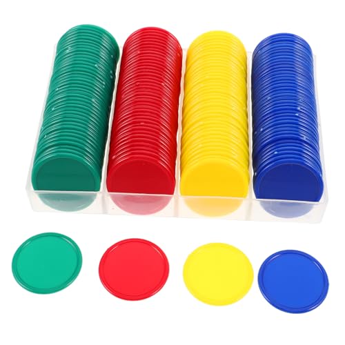 BESPORTBLE 160 Stück Bunte Plastik-Bingo-Chips Belohnungsmarken Für Lernspiel Münzen Ø Kunststoff Spielchips Mathematische Zählsteine Klassenzimmer Unterricht Anreize von BESPORTBLE