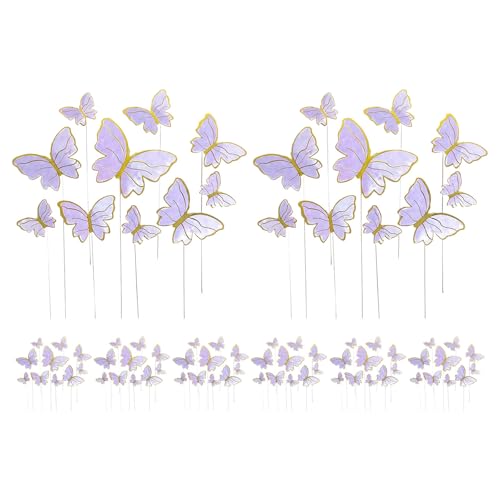 BESPORTBLE 160er Set Schmetterling Tortendeko: Geburtstag- und Cupcake-Topper für Damen, Hochzeiten, Babypartys und Feen-Mottopartys von BESPORTBLE