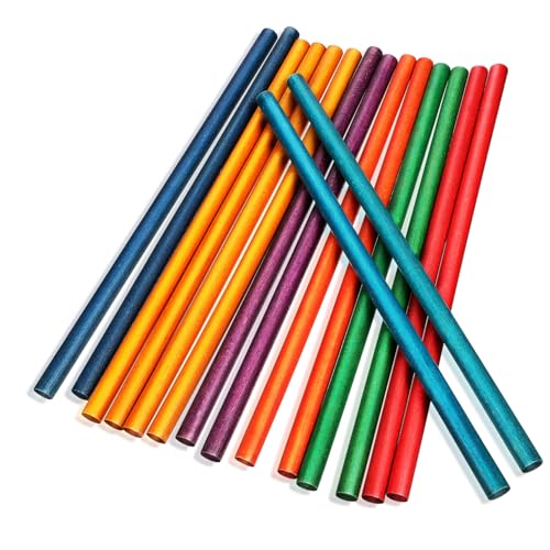 BESPORTBLE 16Stücke Teiliges Holzrhythmus Sticks Für Musikspielzeug des Rhythmusgefühls Percussion Instrument Für Kleinkinder Gelbe Und Je von BESPORTBLE