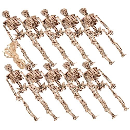 BESPORTBLE 16st Halloween-Dekorationen Simulationsskelett Skelettdekoration Skelettfiguren Mini-Skelett-Requisite Gruselige Halloween-Dekoration Skelettmodell Unheimlich Plastik Drinnen von BESPORTBLE