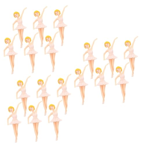 BESPORTBLE 18 Stk Ballerina-mädchen Ballett-party-kuchen Figur Handwerk Topper Tanzendes Mädchen Cupcake-verzierung Miniatur-zubehör Bonsai Cupcakes Spielzeugzimmer Weiß Selbstgemacht Plastik von BESPORTBLE