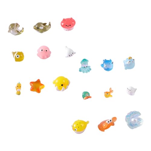 BESPORTBLE 18 Stück Teiliges Miniatur Meerestiere aus Handbemaltem Kunstharz Lebendige Aquarium Deko mit Meeresmotiven Stabile Figuren für DIY Terrarien Schreibtisch und Wohnraumdekoration von BESPORTBLE