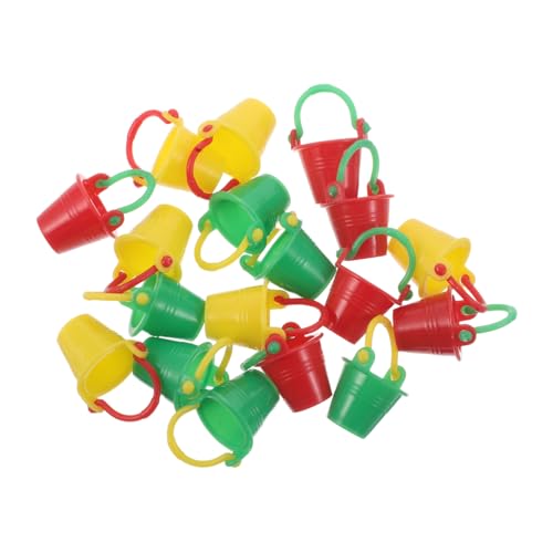 BESPORTBLE 18 Stück Teiliges Miniatureimer aus Robustem Kunststoff Farbige Mini Sandkübel für Puppenhaus Micro Landschaftsdeko Terrarium Figuren für Sammler und Gartenaccessoires von BESPORTBLE