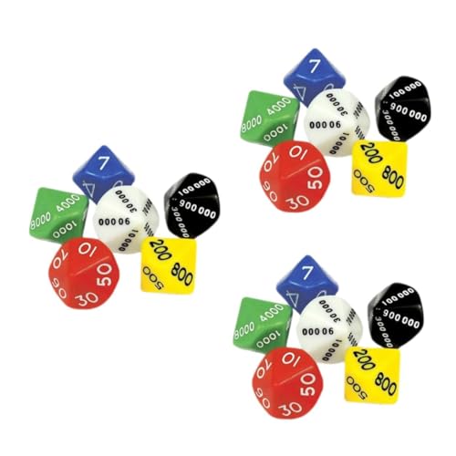 BESPORTBLE 18 Teiliges Mehrseitiger Spielwürfel mit Großen Zahlen Bunte Partywürfel für Brettspiele Leichte Kompakte Würfel mit Runden Kanten für Zuhause Bar und Spielabende von BESPORTBLE