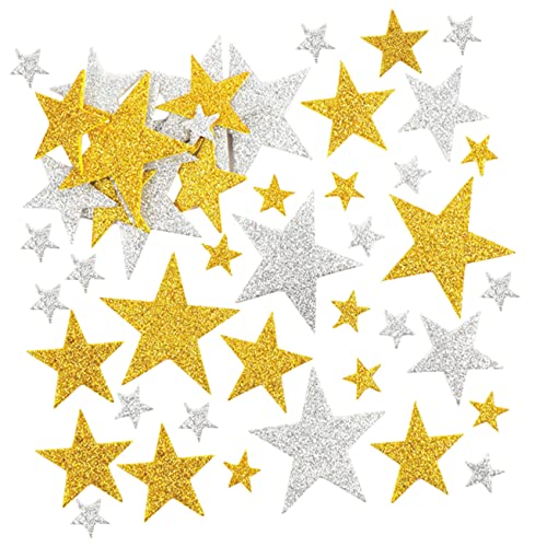 BESPORTBLE 180 Stück Teiliges Eva Glitzer Stern Sticker Selbstklebend Glänzend und Leicht für DIY Basteln Weihnachtsdeko Party und Klassenraumdekoration von BESPORTBLE