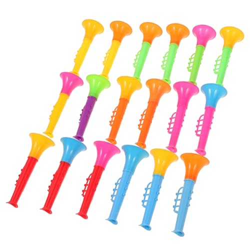 BESPORTBLE 18Stücke Kompakte Plastik Trompete Teiliges Interessante Mini Trompeten für Farbenfrohes Musikinstrument zur Musikalischer Fähigkeiten Partys und Spiele von BESPORTBLE