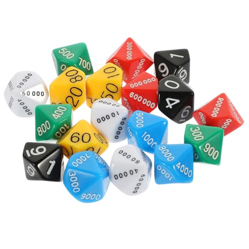 BESPORTBLE 18Stücke Teiliges Spielwürfel Lustige Würfel für Brettspiele Partys und Spiele Leicht und Tragbar Spiel Accessoires für Unvergessliche von BESPORTBLE
