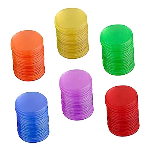 BESPORTBLE 1Packung Transparente Bingo Chips Farbenfrohe Zählerchips Für Mathematiklernen Und Spiele Für Spielabende Und Bildungsaktivitäten von BESPORTBLE